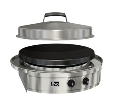 Evo America 10-0054-NG 36.16" W Black Seasoned Steel Outdoor Use Natural Gas Evo Affinity 30G Commercial Series Drop-In Cooktop - 36,267 BTU