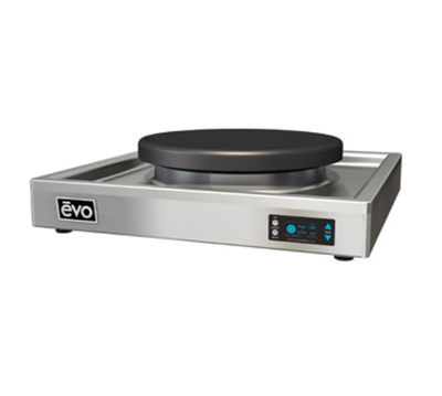 Evo America 10-0030-EL 29" W Black Seasoned Steel Electric Countertop Evo Centric 20E Commercial Series Cooktop with Case - 120 Volts