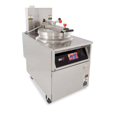 BKI FKG-TC-NG Stainless Steel Natural Gas LCD Touch Screen Controls Pressure Fryer - 66,000 BTU