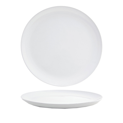FOH BPT033WHP20 15" W Round Porcelain Deep Raised Edge Harmony Platter