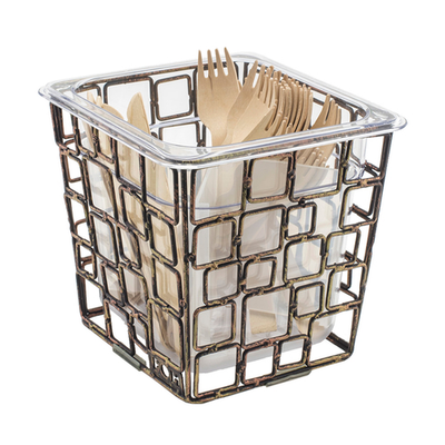 FOH BHO078GOI21 7" W Copper Metal 1- Compartment 1/6 Size Coppered Link Flatware Divider Set