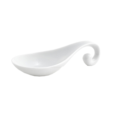FOH FSP008WHP23 4.5" W Porcelain Swirl Spoon