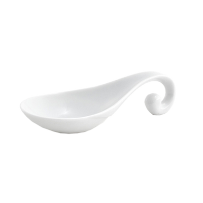 FOH FSP008WHP23 4.5" W Porcelain Swirl Spoon