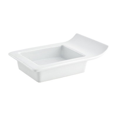 FOH DSD039WHP23 4 Oz. Rectangular Porcelain Nami Dish