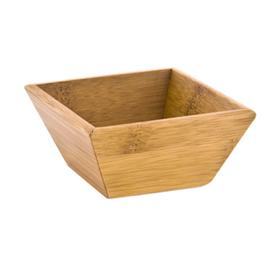 FOH DSD026BBB23 3.25" W Square Bamboo Linear Design Tall Kyoto Dish