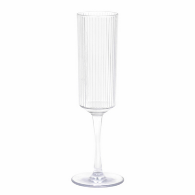 FOH ACH003CLT23 6 Oz. Clear Plastic Gatsby Champagne Flute Glass