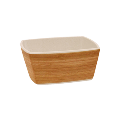 FOH DBO118BBB23 24 Oz. Square Natural Bamboo Biodegradable Platewise Bowl