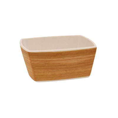 FOH DBO118BBB23 24 Oz. Square Natural Bamboo Biodegradable Platewise Bowl