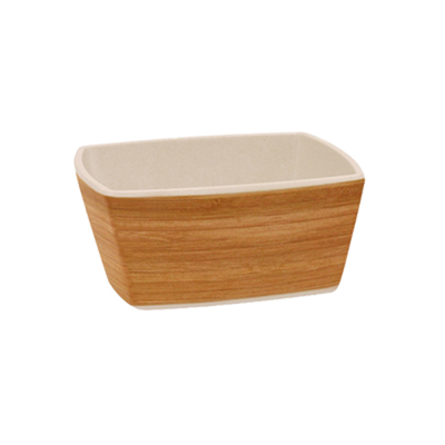 FOH DBO118BBB23 24 Oz. Square Natural Bamboo Biodegradable Platewise Bowl