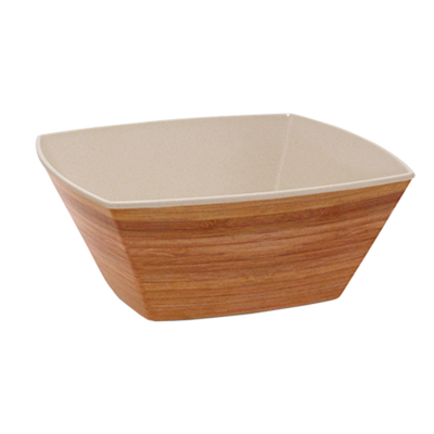 FOH DBO107BBB22 104 Oz. Square Natural Bamboo Biodegradable Platewise Bowl