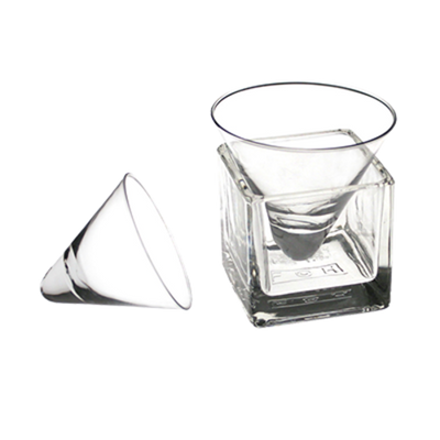 FOH ASA013CLG23 4 Oz. Round Glass Stemless Cone Dish