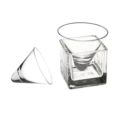 FOH ASA013CLG23 4 Oz. Round Glass Stemless Cone Dish