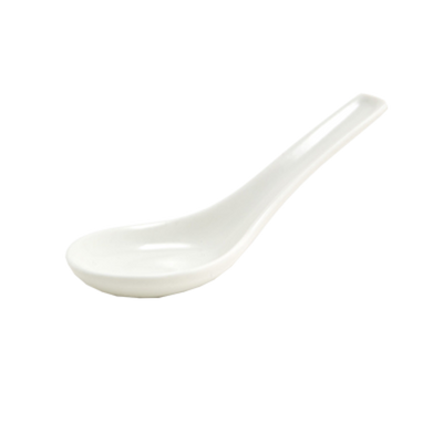 FOH FSP000BEP23 5.5" W Porcelain Catalyst Asian Soup Spoon