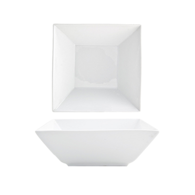FOH BBO006WHP10 60 Oz. Square Porcelain Kyoto Bowl