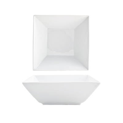 FOH BBO006WHP10 60 Oz. Square Porcelain Kyoto Bowl