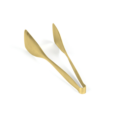 FOH BUT026GOS22 9" D Stainless Steel Matte Brass Tongs