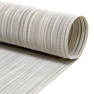 FOH XPM107WHV83 16" W Shell Vinyl Rectangle Metroweave Placemat