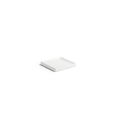 FOH RSD026WHC23 4" W White Square Stone Soap Dish
