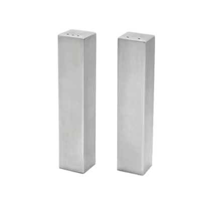 FOH TSP014BSS22 1" W Stainless Steel Square Serving Accessories Salt and Pepper Set