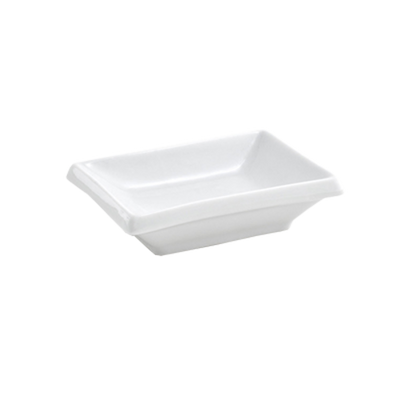 FOH DSD025WHP23 2 Oz. White Porcelain Rectangle Sauce Dish