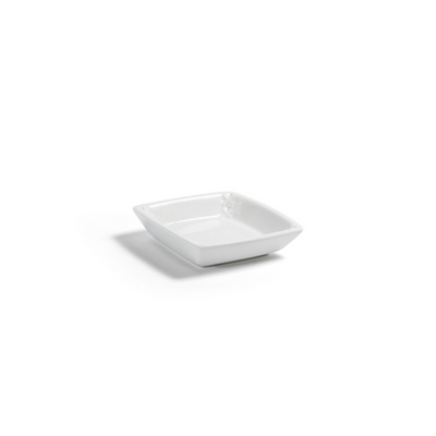 FOH RSD019WHP23 3.75&quot; W White Square Porcelain Soap Dish