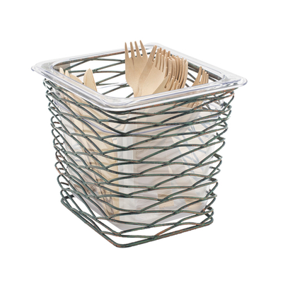 FOH BHO078PTI21 7" W Metal 1- Compartment 1/6 Size Patina Flatware Divider Set