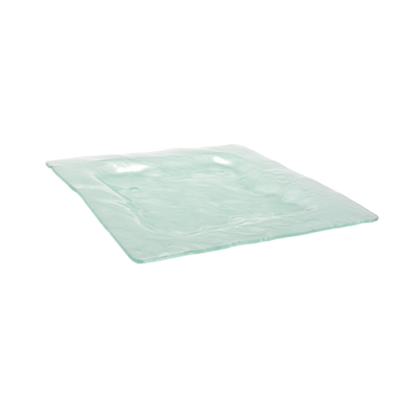 FOH DOS002FRG22 13" W Square Textured Glass Arctic Plate