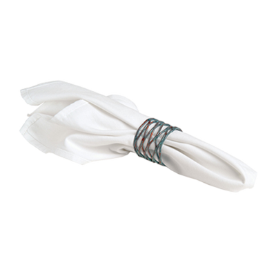 FOH XNR002PTI83 2&quot; W x 1.5&quot; H Copper Round Iron Wireware Napkin Ring