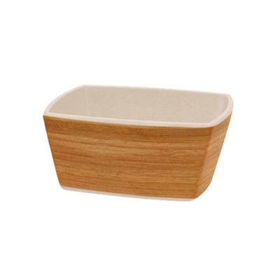 FOH DBO116BBB23 10 Oz. Square Natural Bamboo Biodegradable Platewise Bowl