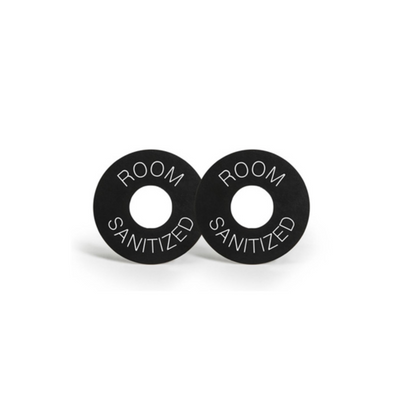 FOH RMI006BKL24 4.75" W Black Faux leather Round Door Hanger