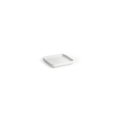 FOH RSD028WHP23 4" W White Square Porcelain Soap Dish