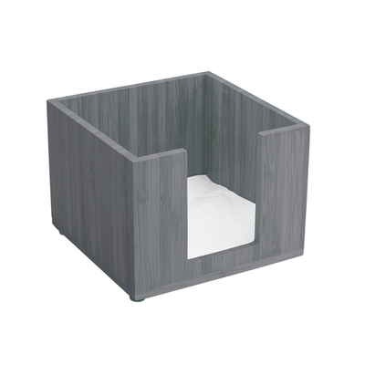 FOH BHO039GYB21 5.5" W x 4" H Silver Bamboo Square Buffetware Napkin Holder