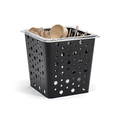 FOH BHO078BKI21 7" W Black Metal 1- Compartment 1/6 Size Dots Flatware Divider Set