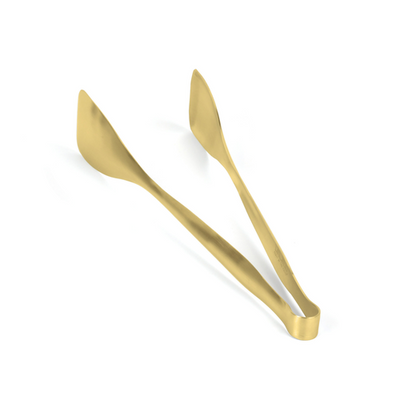 FOH BUT024GOS22 12" D Stainless Steel Matte Brass Tongs
