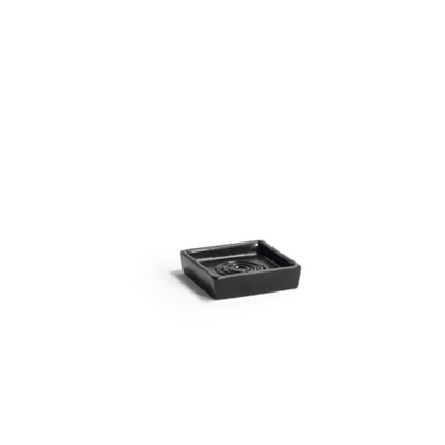 FOH RSD007BKC23 4" W Square Resin Onyx Soap Dish