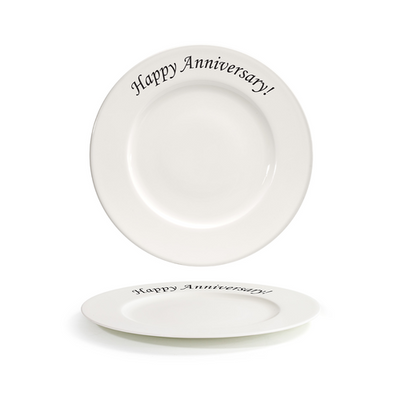 FOH CDP133BEP22 10.63" Dia. Porcelain Round Rimmed Celebration Catalyst Plate