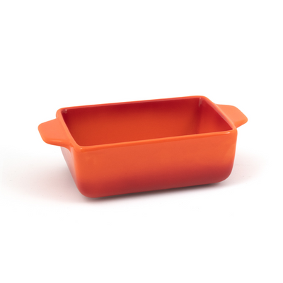 FOH DBO137ORC23 16 Oz. Orange Rectangular Ceramic Kiln Ovenware Dish Without Lid