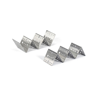 FOH DHO003BSS23 5.5" W Stainless Steel 3-Compartment Dots Mini Taco Holder