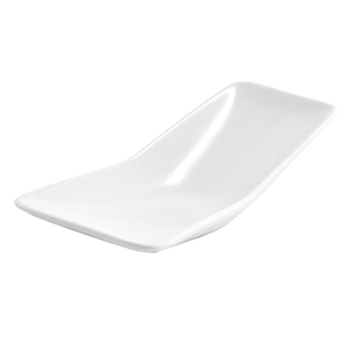 FOH FSP004WHP23 3 Oz. Porcelain Double Sided Tasting Spoon