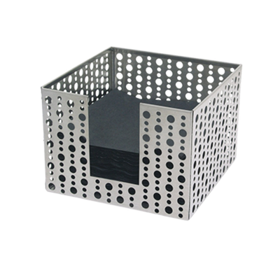 FOH BHO039BSS21 5.5" W x 4" H Stainless Steel Square Dots Napkin Holder