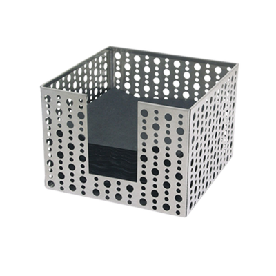 FOH BHO039BSS21 5.5" W x 4" H Stainless Steel Square Dots Napkin Holder