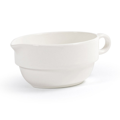 FOH TGB003BEP21 16 Oz. Beige Porcelain Catalyst Monaco Gravy Boat with Handle