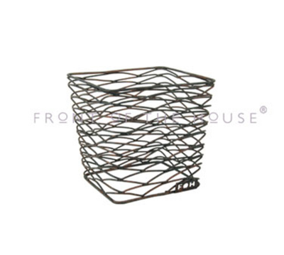 FOH BHO051PTI21 6.25" W x 5.5" D x 6" H Powder-Coated Iron Square Wireware Housing Only