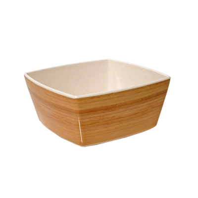 FOH DBO117BBB23 16 Oz. Square Natural Bamboo Biodegradable Platewise Bowl