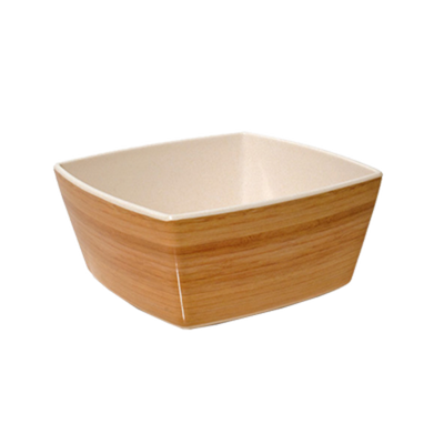 FOH DBO117BBB23 16 Oz. Square Natural Bamboo Biodegradable Platewise Bowl