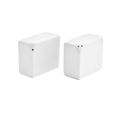 FOH TSP011WHP23 3 Oz. Porcelain Rectangle Salt and Pepper Shaker Set