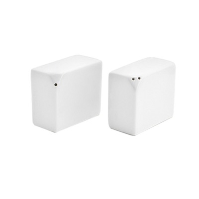 FOH TSP011WHP23 3 Oz. Porcelain Rectangle Salt and Pepper Shaker Set