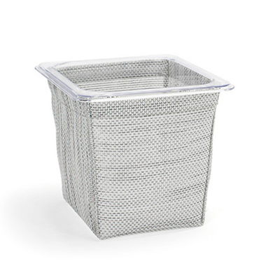 FOH BHO133GYV21 7" W x 6.5" D x 5.75" H Mesh Gray Plastic Square Shallow 1/6 Size Metroweave Housing or Pan Set