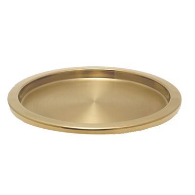 FOH RRT011GOS21 14" Dia. x 0.75" Matte Brass Stainless Steel Round Sumatra Tray