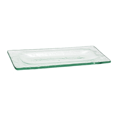 FOH DAP004CLG23 8" W Clear Rectangular Textured Glass Arctic Plate